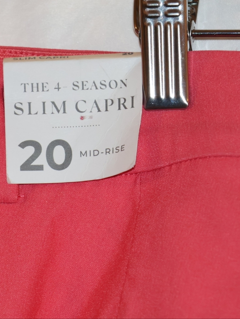 Lane Bryant 4-Season Mid-Rise Slim Capri Pants-Coral. NWT. - Picture 8 of 12